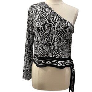 NWT Michael Kors One Shoulder Top with Tie Size XL